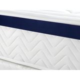 Set bedbodem en matras pocketveren en vormgeheugen met textuur MARQUIS van DREAMEA - dikte 30 cm - 140 x 190 cm - Blauw