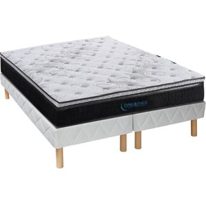 Set bedbodem + matras met pocketveren en geïntegreerd dekmatras GAMIANI van DREAMEA - 35 cm dik - 180 x 200 cm