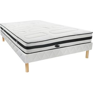 Set bedbodem en matras pocketveren 7 vlakken en vormgeheugen AMARANTE van NATUREA - 160 x 200 cm