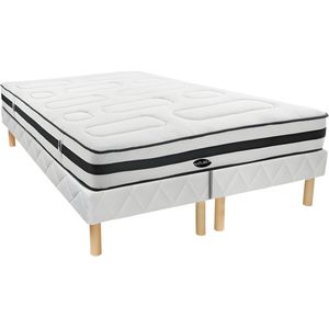Set bedbodem en matras pocketveren 7 vlakken en vormgeheugen AMARANTE van NATUREA - 180 x 200 cm