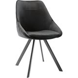 Set van 6 stoelen VIENNA - Fluweel en metaal - Zwart