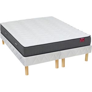 Set bedbodem + matras met pocketveren en vormgeheugen BABYLONE van DREAMEA 23 cm dik - 180 x 200 cm