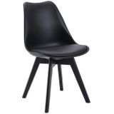 Set van 6 stoelen JODY - Polypropyleen en beukenhout - Zwart L 49 cm x H 82 cm x D 57 cm