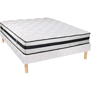 NATUREA Set bedbodem + matras met pocketveren AGATHE van NATUREA - 160 x 200 cm L 200 cm x H 30 cm x D 160 cm