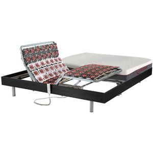 Elektrisch relaxbed met matras met vormgeheugen ATRIDE van DREAMEA - OKIN-motoren - zwart - 2 x 80 x 200 cm