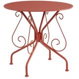 Tuinset van metaal smeedijzer: één tafel en 4 stapelbare stoelen - terracotta - GUERMANTES