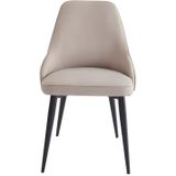 Set van 6 stoelen EZRA - Stof en metaal - Roomkleur L 53 cm x H 86 cm x D 59 cm