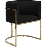 Set van 2 stoelen met armleuningen PERIA - Fluweel en roestvrij staal - Zwart & goudkleurig - van Pascal Morabito