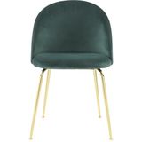 Set van 6 stoelen MELBOURNE - Fluweel en goudkleurig metaal - Groen