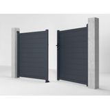 Gemotoriseerde draaipoort van aluminium antraciet - L305 x 166cm - NAZARIO