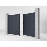 Gemotoriseerde draaipoort van aluminium antraciet - L305 x 181cm - NAZARIO