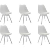 Set van 6 stoelen JODY - Polypropyleen en beukenhout - Wit L 49 cm x H 82 cm x D 57 cm
