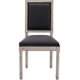 Set van 2 stoelen van stof en heveahout - Zwart - AMBOISETTE L 50 cm x H 95 cm x D 60 cm