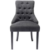 Set van 2 stoelen van stof en heveahout - Grijs - MERVIA L 56 cm x H 93 cm x D 61.5 cm