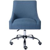 Bureaustoel - Stof - Blauw - Verstelbare hoogte - WONDIO L 56 cm x H 87 cm x D 58 cm