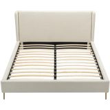 Bed 160 x 200 cm - Stof met bouclé-effect - UPILIA