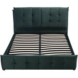 Bed met opbergruimte - 160 x 200 cm - Fluweel - Groen - OLERIA