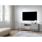 Tv-meubel met 2 deurtjes, 1 lade en 1 nis - Grijs - LIOUBA - van Pascal Morabito