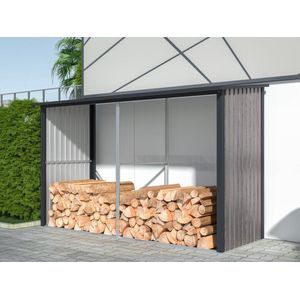 Houtopslag van gegalvaniseerd staal 5,78 m3 - 8 kub - B302 x D119 x H190 cm - VARWOOD