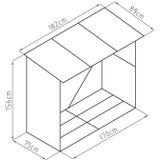 Tuinhuisje van verzinkt staal met houteffect 1,98 m3 - 2 kub - B182 x D89 x H156 cm - BIRWOOD