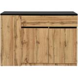 Vente-unique Keukeneiland - Zwart en Natuurlijk - 4 Plaatsen