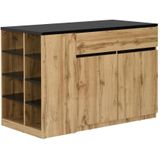 Vente-unique Keukeneiland - Zwart en Natuurlijk - 4 Plaatsen