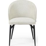 Set van 2 stoelen van stof en metaal - Crèmewit - GILONA van Pascal MORABITO L 54 cm x H 80.5 cm x D 56.5 cm