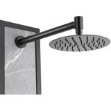 Zwarte douchekolom met massagestralen met stenen decoratie - H127 x L48,5 cm - LETIYA