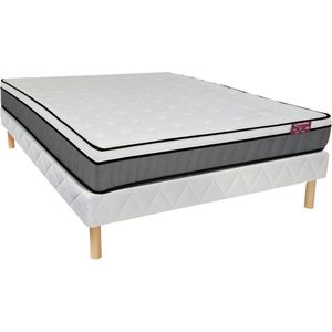 Boxspring + traagschuim matrasset - 24cm dik - 140 x 190 cm - ARIOSSE van DREAMEA