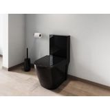 Zwarte glanzende wc om te plaatsen van keramiek - NAGILAM