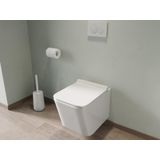 Witte hang-wc van keramiek zonder rand - CLEMONA