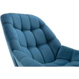 Fauteuil van blauwgroen fluweel - LUOSTO L 87 cm x H 83 cm x D 79 cm