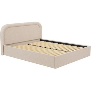 Kofferbed - 160 x 200 cm - Teddy-stof - Beige - FIREZA L 172 cm x H 90 cm x D 215 cm