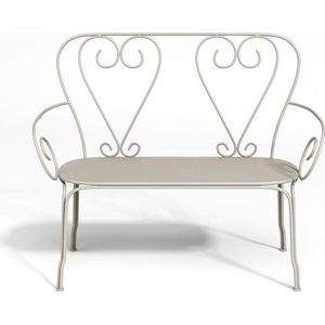 Gartenbank - Metall in Eisenoptik - Beige - guermantes von mylia