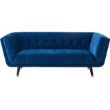 SAMANTHA II 3+1 zits fluwelen sofa - Middernachtblauw