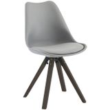 Set van tafel + 6 stoelen - Antraciet, grijs en donker naturel - SERANI