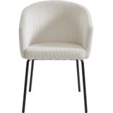 Set van 2 stoelen met armleuningen van ribfluweel en metaal - Crèmewit - MORONI van Pascal MORABITO