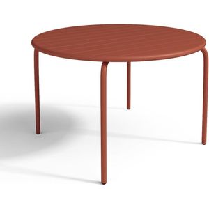 Ronde tuintafel D110 van metaal - Terracotta - MIRMANDE