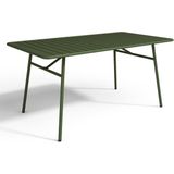 Tuintafel van metaal - L160 cm - Kaki - MIRMANDE