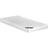 Bed MASSIMO met gewatteerd hoofdbord - 90 x 200 cm - Roze fluweel + Matras