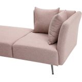 Chaise longue links van roze stof NAPASA