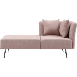 Chaise longue links van roze stof NAPASA L 162 cm x H 77 cm x D 82 cm