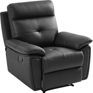 Relaxfauteuil van zwart leer VINETA