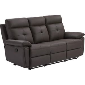 Vente-unique 3-zits-relaxbank van bruin leer VINETA L 200 cm x H 101 cm x D 92 cm