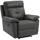 Relaxfauteuil van grijs leer VINETA