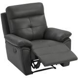 Relaxfauteuil van grijs leer VINETA