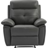 Relaxfauteuil van grijs leer VINETA