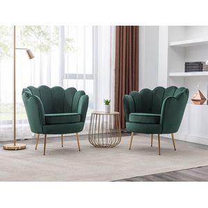 PASCAL MORABITO Schelpvormige fauteuil van spargroen velours DANDELION - van Pascal Morabito