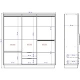 Kast met 6 deuren en 2 lades - L162 cm - Wit - FEOVA