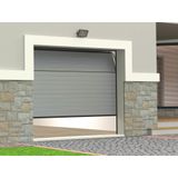 Sectionale garagedeur grijs gegroefd effect met motor - NORIA